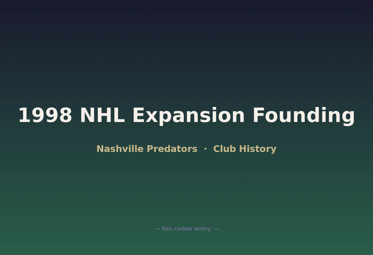 1998 NHL Expansion Founding