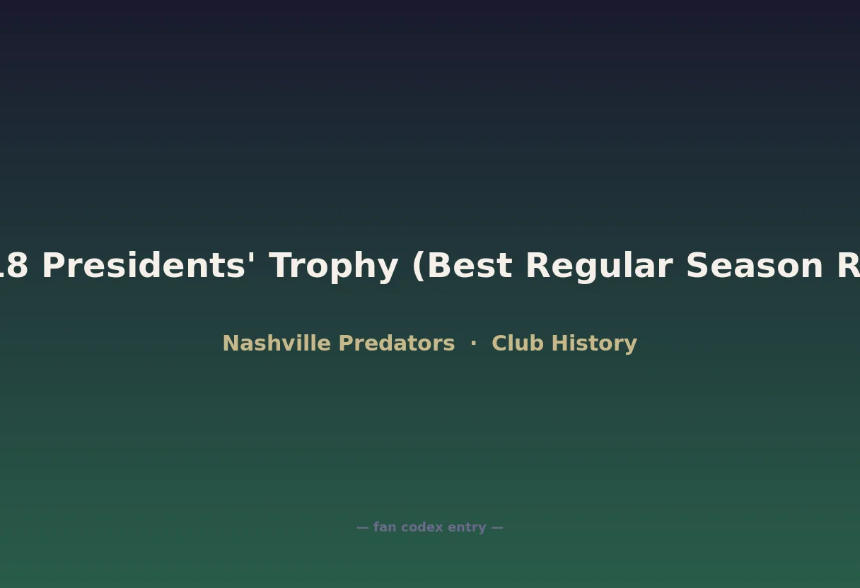 2017-18 Presidents' Trophy (Best Regular Season Record)