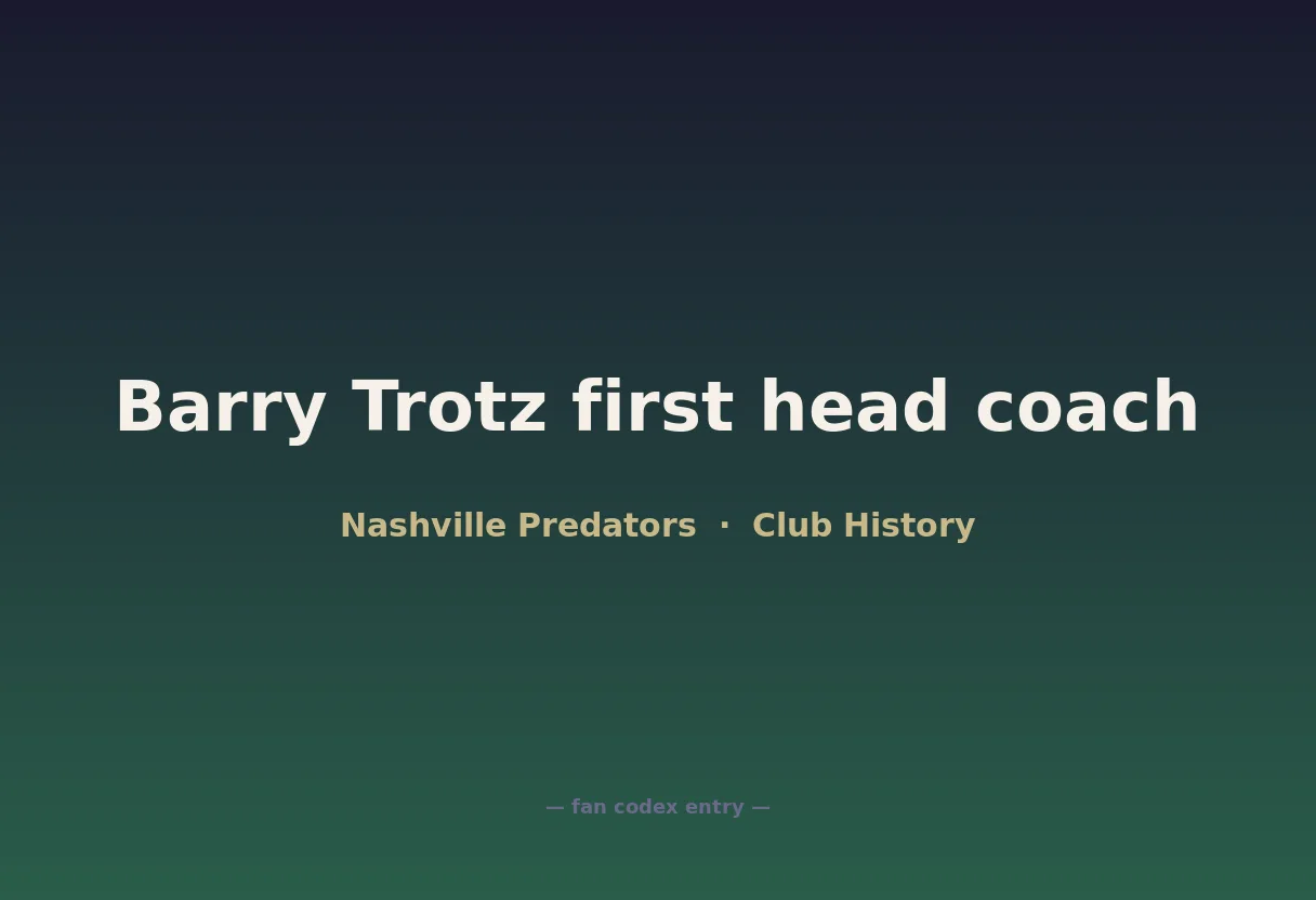 Barry Trotz first head coach