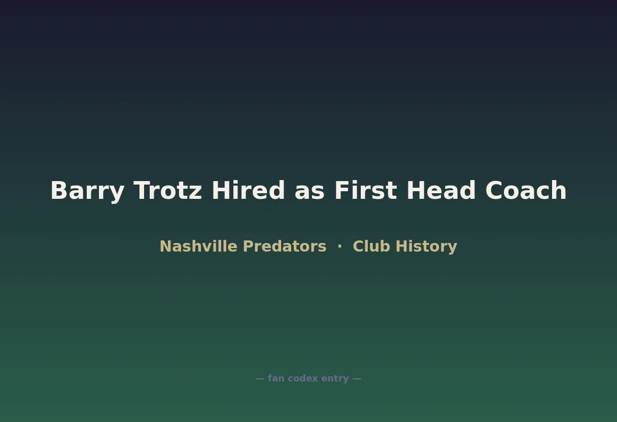 Barry Trotz Hired as First Head Coach