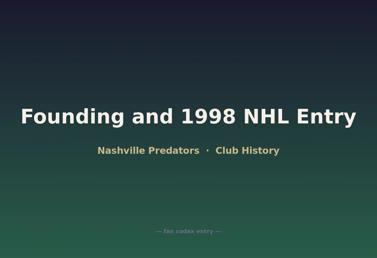 Founding and 1998 NHL Entry