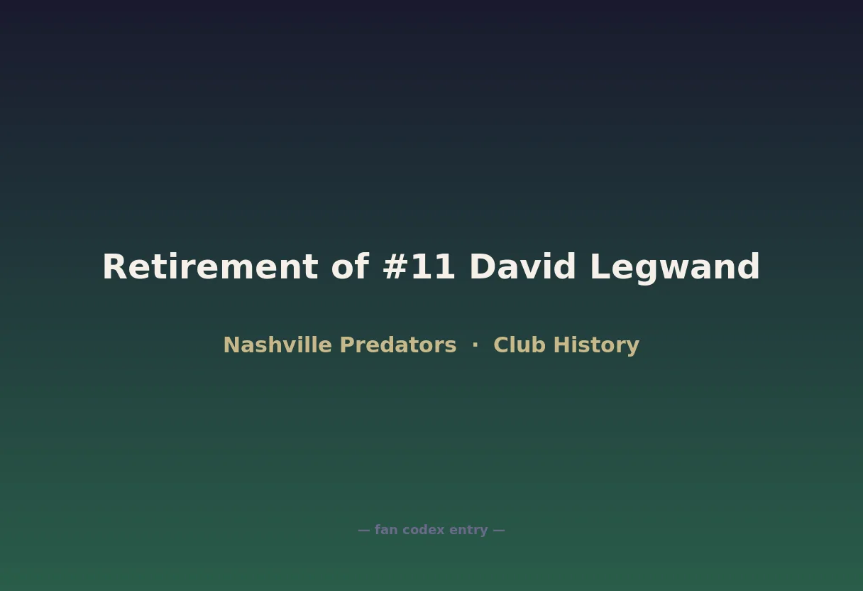 Retirement of #11 David Legwand