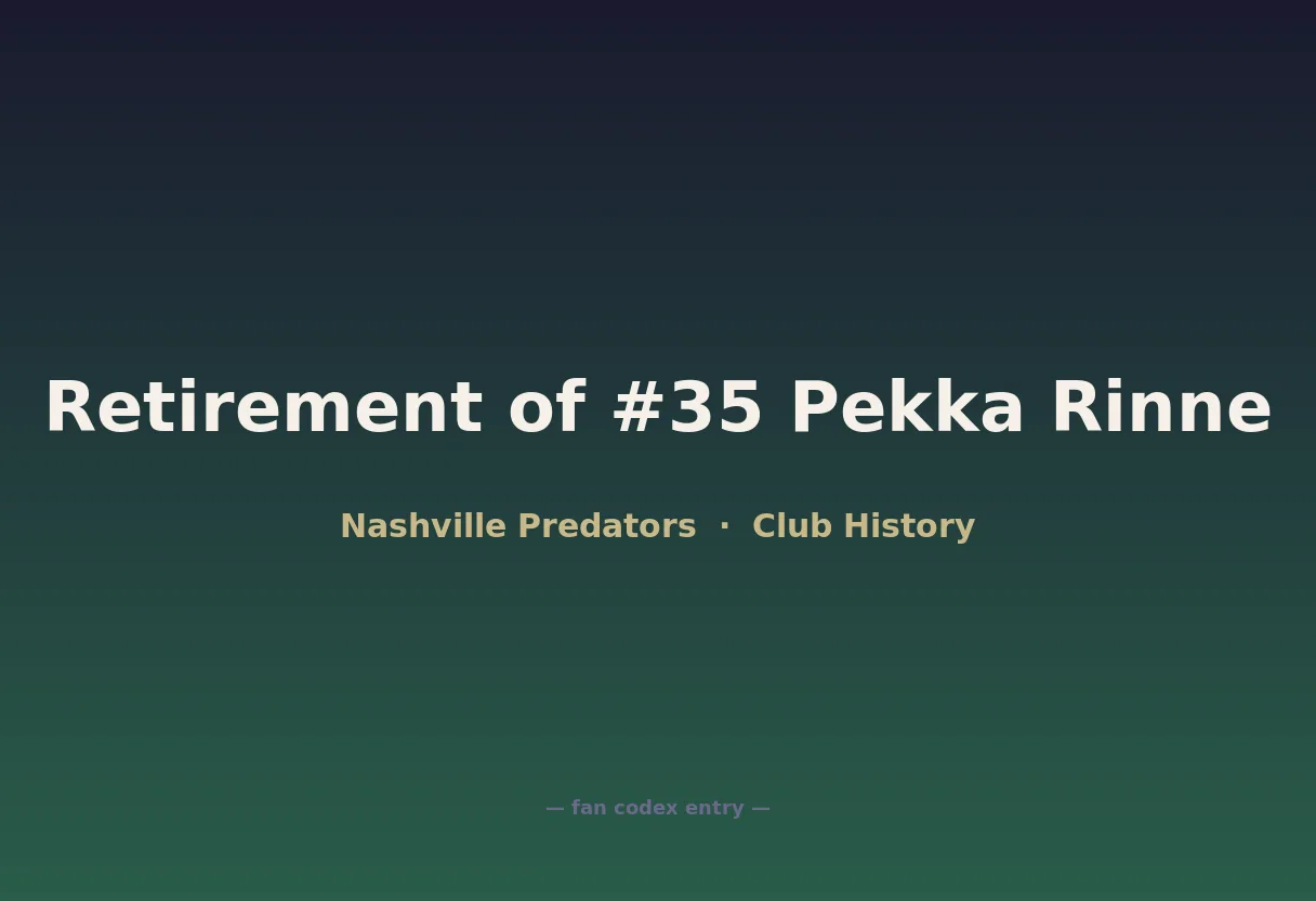 Retirement of #35 Pekka Rinne