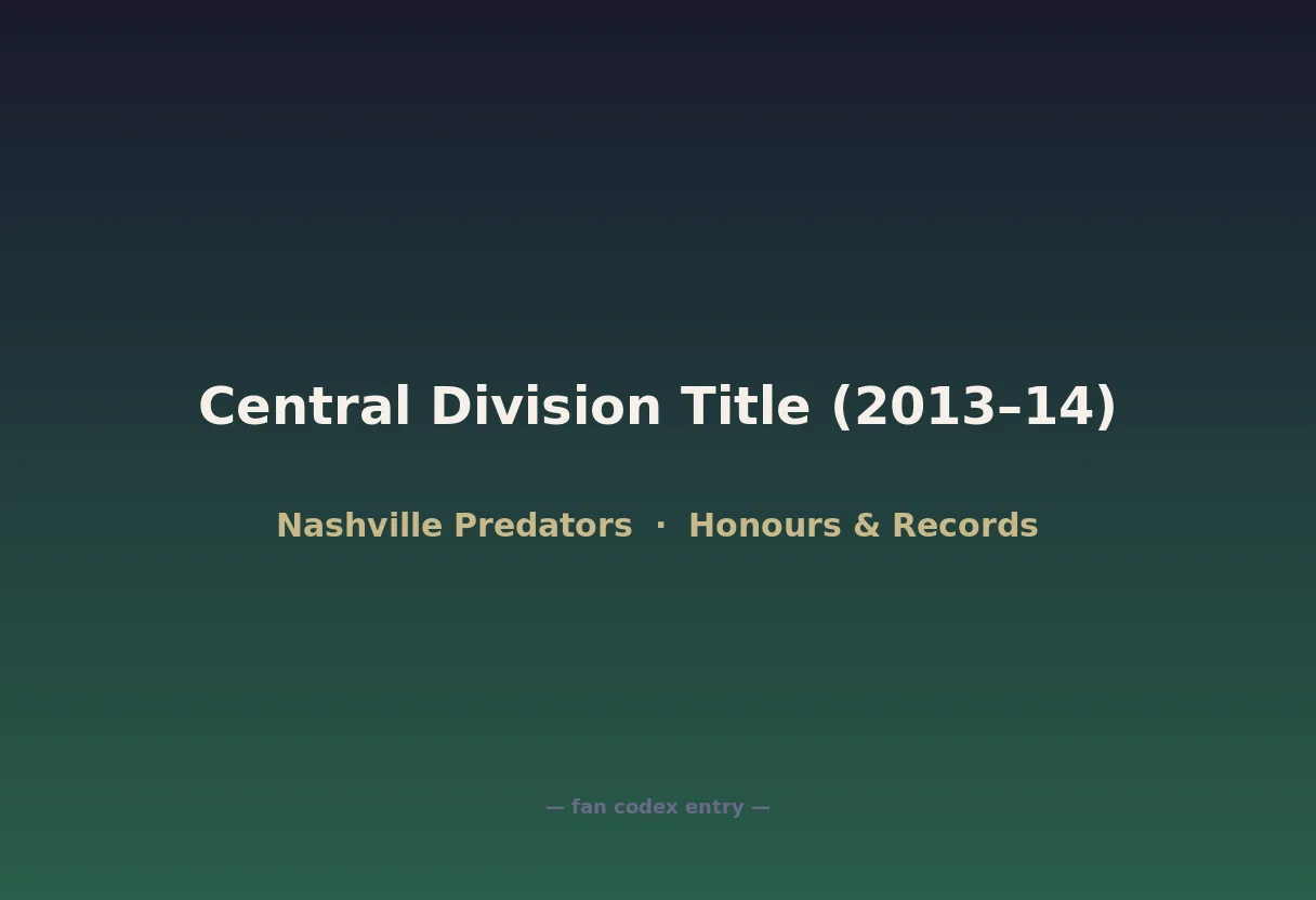 Central Division Title (2013–14)
