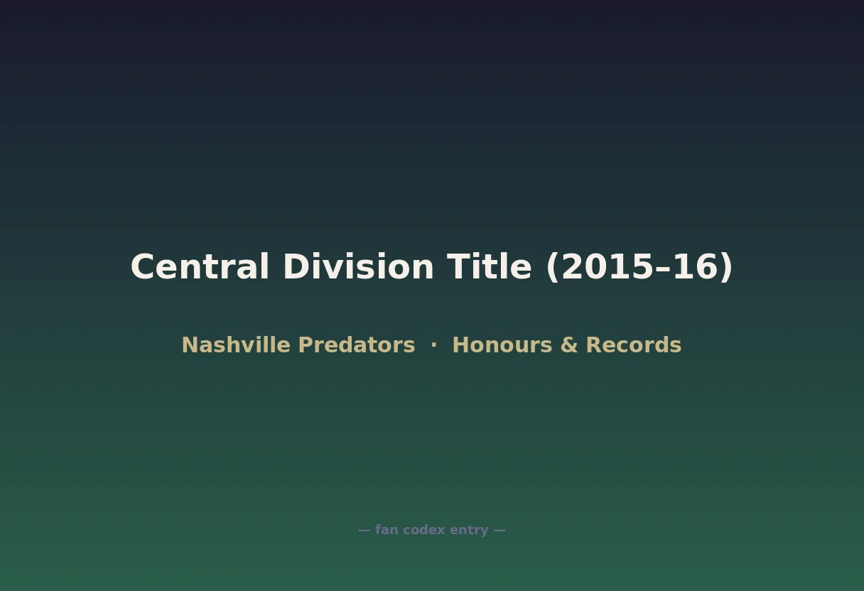 Central Division Title (2015–16)