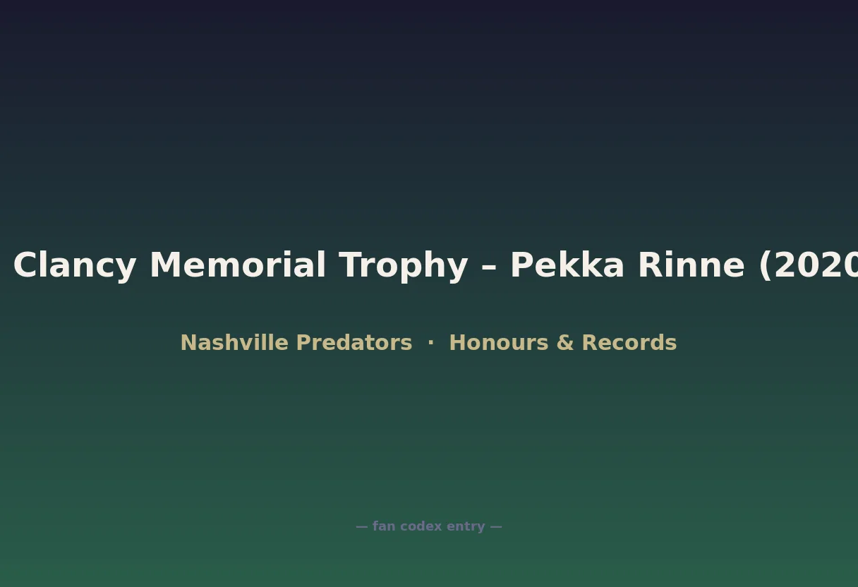 King Clancy Memorial Trophy – Pekka Rinne (2020-21)