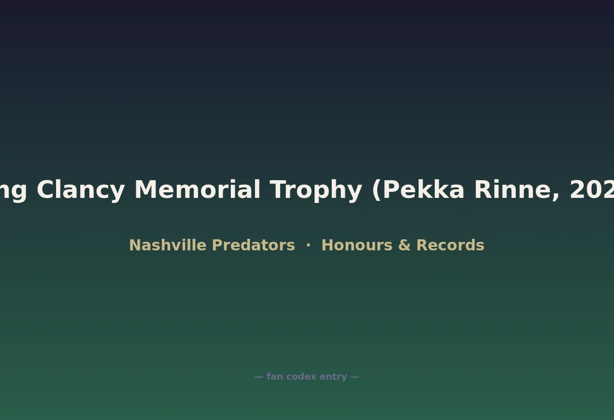 King Clancy Memorial Trophy (Pekka Rinne, 2021)