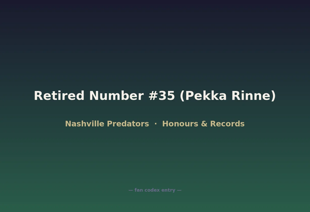Retired Number #35 (Pekka Rinne)