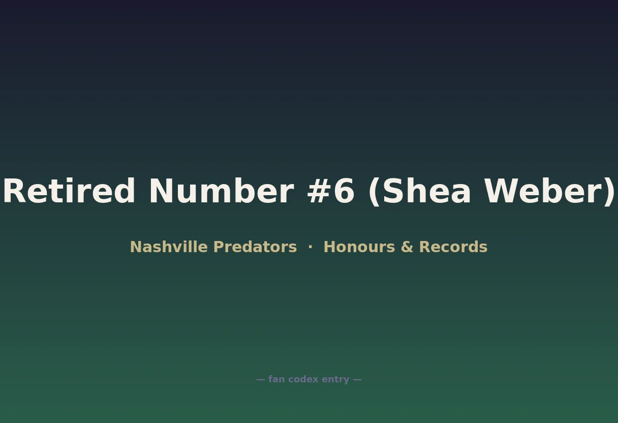 Retired Number #6 (Shea Weber)