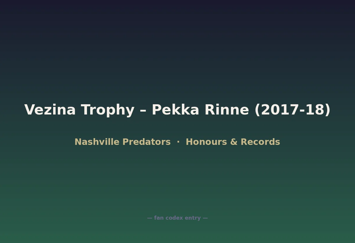Vezina Trophy – Pekka Rinne (2017-18)