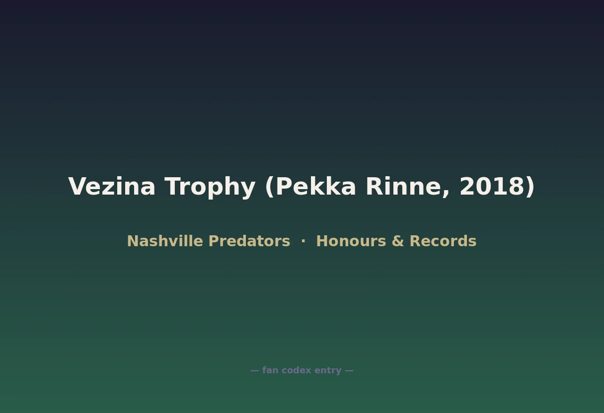 Vezina Trophy (Pekka Rinne, 2018)