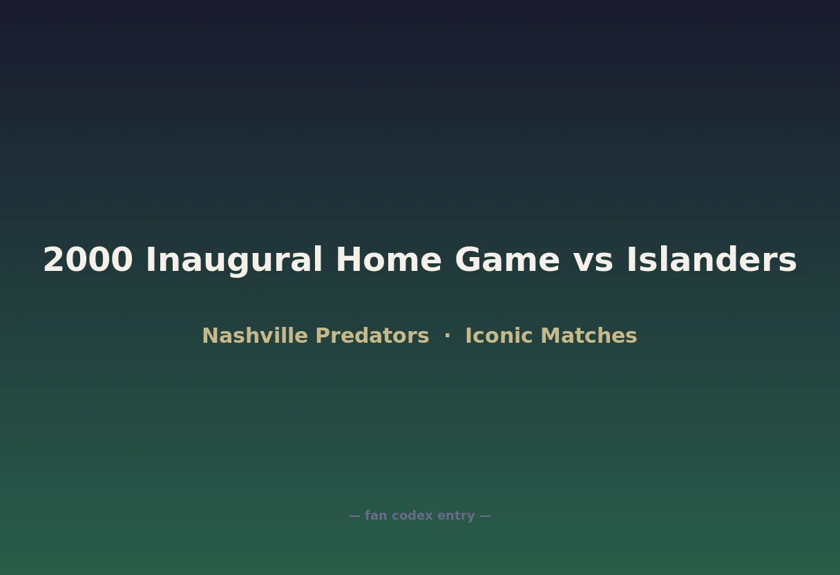 2000 Inaugural Home Game vs Islanders