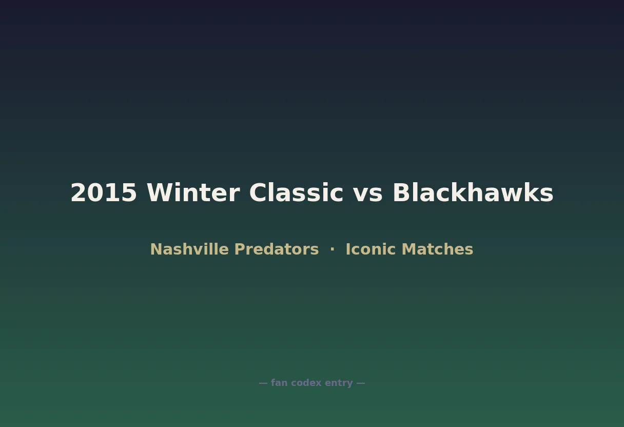 2015 Winter Classic vs Blackhawks