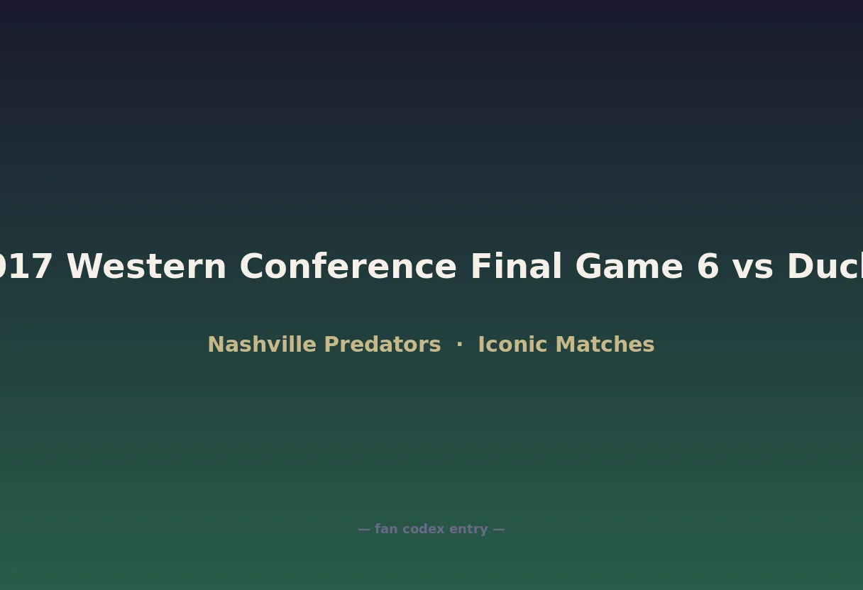 2017 Western Conference Final Game 6 vs Ducks