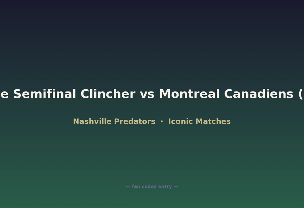 Bubble Semifinal Clincher vs Montreal Canadiens (2020)