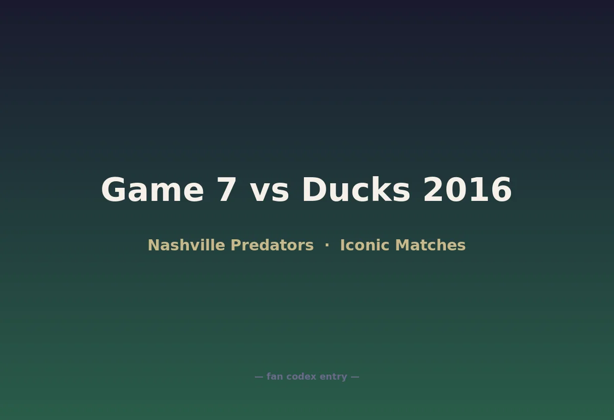 Game 7 vs Ducks 2016