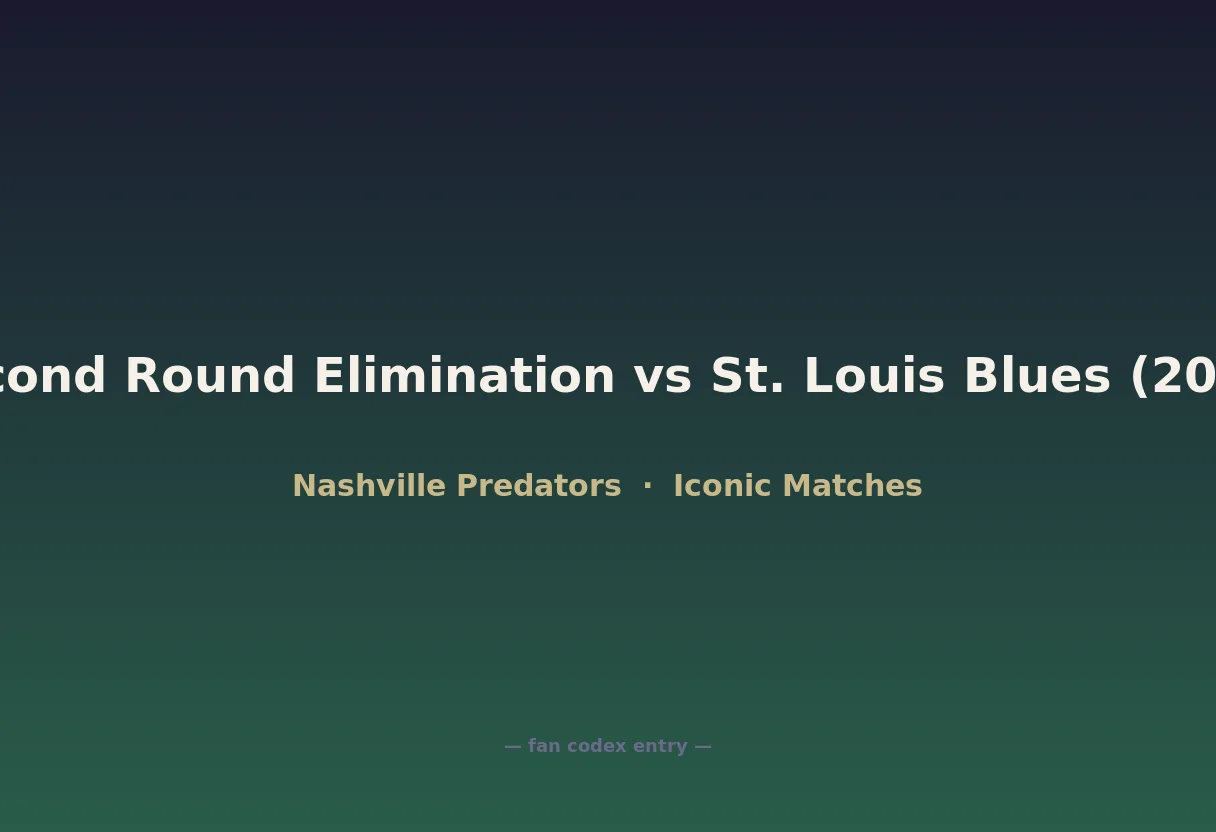 Second Round Elimination vs St. Louis Blues (2019)