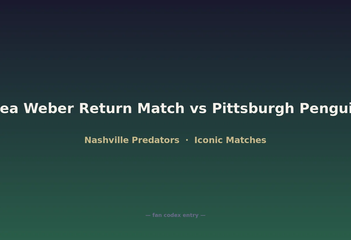 Shea Weber Return Match vs Pittsburgh Penguins